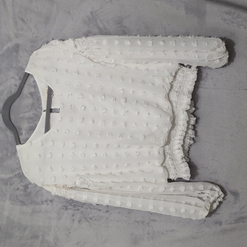 ee:some White Blouse 3/4;Sleeve Large